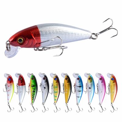 China Custom Logo ABS White Minnow Bionic Top Deep Water Fishing Lures With Ring Beads for sale