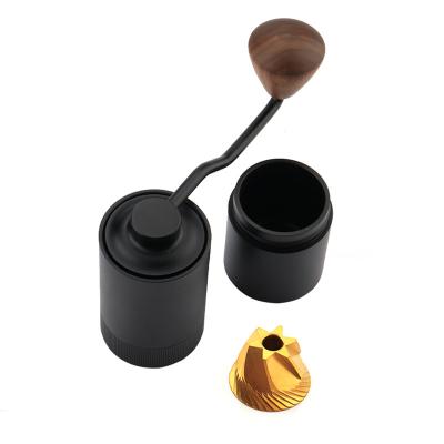 China Custom Car Logo Manual Coffee Grinder 20g Container Mini Hand Coffee Grinder Titanium Burrs Good Quality for sale