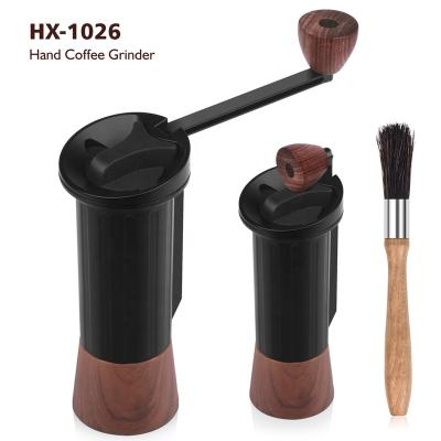 China 20g Car Coffee Grinders Color Black Double Bearing Coffee Grinder Hand Hidden Handle Mini Coffee Hand Grinder for sale