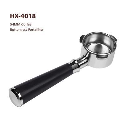 China 2021 Best Selling Viable Coffee Series 54mm Bottomless Portafilter Coffee Portafilter with African Blackwood Handle Hardware for sale