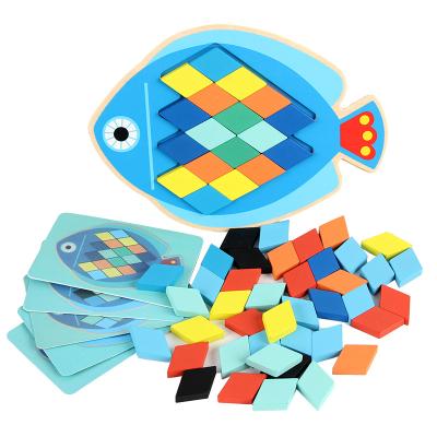 China 100% Eco-friendly Wholesale Wooden Toy Puzzle Animal Shapes Matching Cheap Jigsaw Puzzle Toys for sale