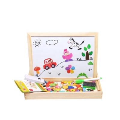 China 2 in 1 Kids Puzzle (puzzle board+drawing) Magnetic Puzzle Drawing Board Educational Wooden 3d Puzzle Diy Toys For Kids for sale