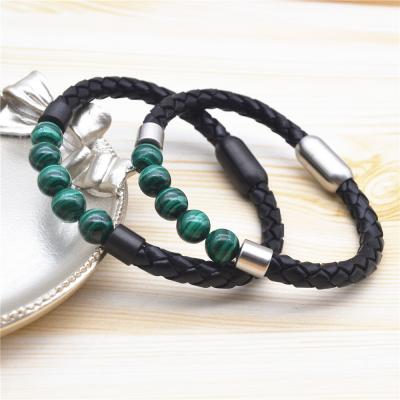 China Factory Wholesale Trendy Trendy Mens Fashion Drop Shipping Genuine Leather Bracelet for sale