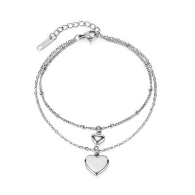 China Thick and wear-resistant stainless steel design heart shape bracelet and bangles charms for heart bracelets custom volume for sale