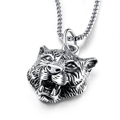 China Fashion CLASSIC New Design Wholesale Simple But Elegant Tiger Head Pendant Necklace Stainless Steel for sale