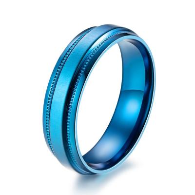 China China TRENDY Hot Sale Customized High Polished Blue Men's Tungsten Carbide 8mm Ring Jewelry for sale