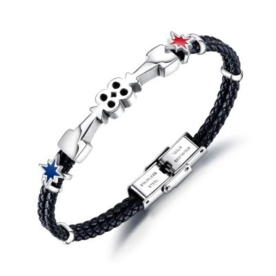 China Brighton Leather Promotional black high quality wholesale CLASSIC Lucky Bracelets custom made for sale