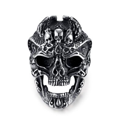 China FASHIONABLE Cheap Custom Design Wholesale Price Ring Silver Men Mens Skull Ring for sale