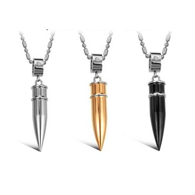 China Wholesale Factory Price Popular Classic Fashion Metal Necklace Army Bullet Pendant for sale