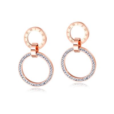 China 2020 Fashion French Ring Zirconia Stainless Steel Circle Geometric Gold Earring Hook Gemstone French Earring for sale