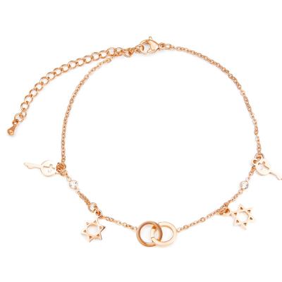 China Other Wholesale Delicate OEM Rose Gold Body Jewelry Women Gift Box Custom Design Anklet Chain for sale