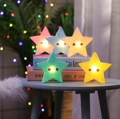 China Decorative Night Light Bedroom Cute Table PVC LED Star Night Light/Holiday Time Light for sale