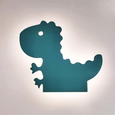 China Home Decoration Bolylight Green Dinosaur Small Wooden Wall Light Bedroom Led Home Decoration Light for sale