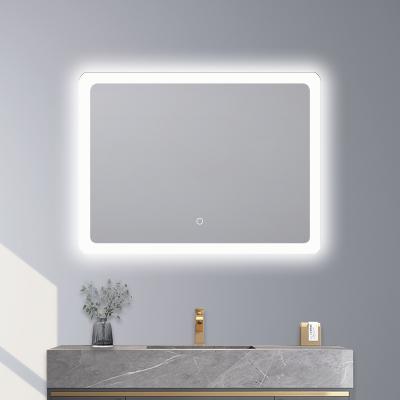 China Bright Single Side Style Rectangle LED Lighting Smart Backlit Bathroom Mirror For Hotel And Home for sale