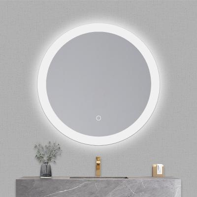 China Illuminated For Smart Style LED Wall Mounted Round Mirror Large Round Mirror Home Hotel Use Bathroom Mirror for sale