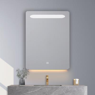 China Factory Direct Selling Luminous LED Vanity Mirror Rectangular Straight Light Dimming Bathroom Wall Mounted Smart Mirror for sale