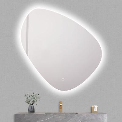 China WNIS Illuminated Art Wall Mount Large Nordic Irregular Luxury Shaped Mirror Silver Cover LED Lighted Bath Mirrors for sale