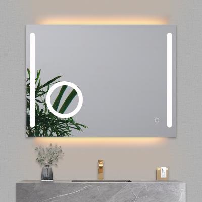 China High End Magnifying Design With Magnifier Like LED Lights Can Change Color Backlit Smart Bathroom Mirror for sale