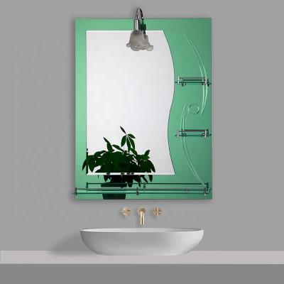 China Modern decorative modern double layer bathroom wall mirror green mirror green mirror on sale with shelf for sale