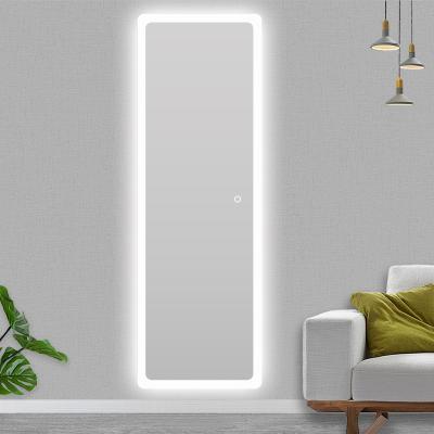 China Illuminated Styling Barbering Tall Hairdressing Wall Lights Around The Edge LED Smart Salon Mirror Station Full Length Dressing Mirrors for sale