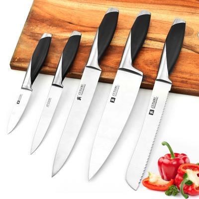 China Factory Sustainable Custom Chef's Knife For Cooker Kitchen Knife Set With Stainless Steel And ABS Handle Fruit Knife Five-Piece Set for sale