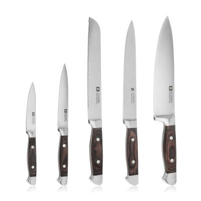 China Sustainable Hot Selling Kitchen Knife Set In Knife Sets Multifunctional Kitchen Tool Five Pieces Stainless Steel Chef Knives Sustainable for sale