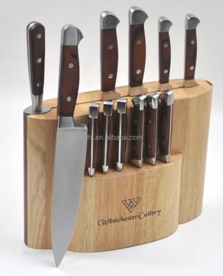 China Sustainable High Quality 12PCS Wooden Block Knife Set for sale