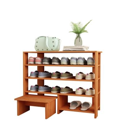 China 4 Tier Sturdy Bamboo Shelf Shoe Rack With Bamboo Free Standing Flat Classic Style Shoe Stool Wood Storage Shelves for sale