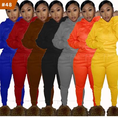 China New winter two-piece set suit women clothes casual breathable drop high quality hoodie matching 2 piece sets and joggling pants set for sale