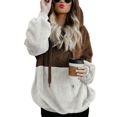 China 2021 QUICK DRY Hoodies Small Orders Women Casual Pullover Hoodies Double Fuzzy Sweatshirt Faux Fleece Zip Coat Outwear for sale