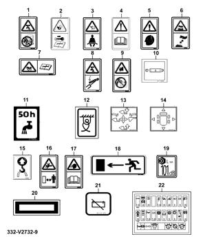 China 332/P7131 Decal Warning Pressure Hazard JCB parts for sale