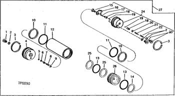 China R77867 Hydraulic Cylinder Barrel Deere parts 500C, 540D, 340D, 510, 440C, 640D, 440D for sale