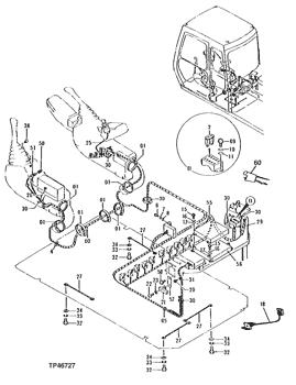 China 0001208 Wiring Harness Deere parts 490E, 790ELC, 690ELC for sale