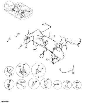 China 0004913 Wiring Harness Deere parts 370C, 3554 for sale