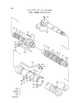 China 9101317 CYL.;ARM Hitachi parts EX200-3, EX210H-5 JPN, EX220-2, EX220-3, EX220-5, EX220-5 JPN, EX230-5 for sale