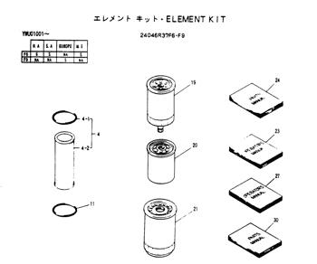 China 24046R37F6 ELEMENT KIT Kobelco parts SK100 for sale