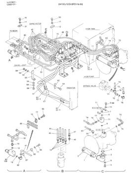 China 24100J12243F2 HYD LINES, UPP, Serial Range: LL01801-LL01845 Kobelco parts for sale