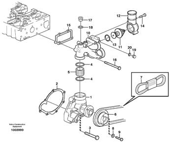 China VOE21072752 Coolant Pump Volvo.Heavy parts L50E, L60E, L60F, L70E, L70F, L90E, L90F, MW500 for sale