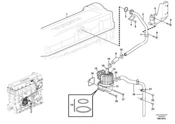 China VOE21122541 Oil separator Volvo.Heavy parts A35F, A35F FS, EC340D, EC380D, EC380DHR, EC480D, EC480DHR, L150G, L180G, L180G HL, L220G, L250G, PL4809D for sale