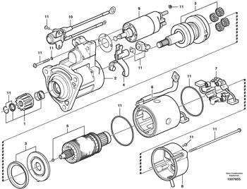 China VOE11127679 Starter motor Volvo.Heavy parts A25D, A25E, A30D, A30E, A35D, A40D, EC330B, EC330C, EC360B, EC360C, EC360CHR, EC460B, EC460C, EC460CHR, L150E, L180E, L220E, PL4608, PL4611, T450D for sale