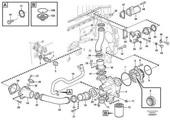 China VOE20734268 Coolant pump Volvo.Heavy parts A35D, A35E, A35E FS, EC330B, EC330C, EC360B, EC360C, EC360CHR, EC460B, EC460C, EC460CHR, L150E, L150F, L180E, L180F, L180F HL, L220E, L220F, PL4608, PL4611 for sale