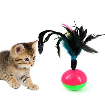 China Viable High Quality Puzzle Cat Stick Toy Feather Tumbler Pet Toy Supplies Amazon For Wholesale for sale