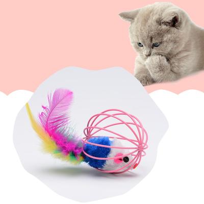 China Viable Cat Toy Ball Painted Yarn Colored Plush Mouse Cage Mouse Cat Toy Supply Customization Wholesale for sale