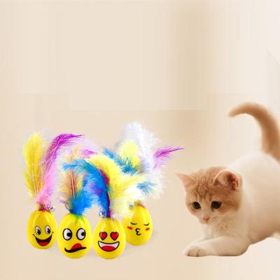 China Viable High Quality Viable Bell Tumbler Feather Cat Toy Cat Puzzle Cat Stick Kitty Toy For Wholesale for sale