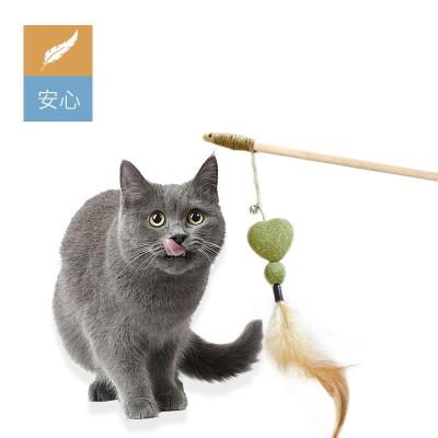 China Viable Mint Cat Stick Toy Pen Wooden Bell Polygonum Cat Stick Teasing Teasing Manufacturers Wholesale for sale