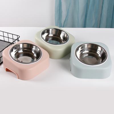 China Viable The Simple Plastic Pet Cat Feeding Bowl New Pet Bowl Dog Stainless Steel Bowl Utensils for sale