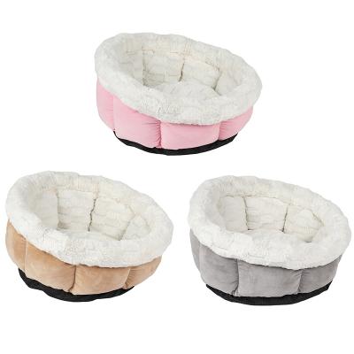 China Travel Factory Pet Cat And Dog Bed Autumn And Winter Plush Warm Petal Shaped Pet Bed Direct Sales for sale