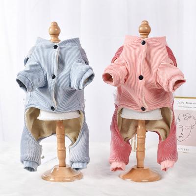 China Cute Viable Pet Cotton Winter Clothes Plus Strap Warm Dog Head Velvet Rabbit Quadruped Clothes for sale