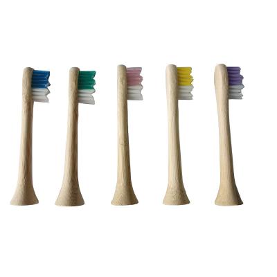 China Battery Operated Biodegradable Sustainable Bamboo Replacement Toothbrush Heads Compatible With Care Electric Toothbrush for sale