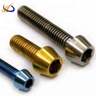 China Grade 5 (Ti-6Al-4V) Rainbow Gr5 M2 M3 M5 Wholesale Top Titanium Bicycle Screw Price Per Pcs for sale